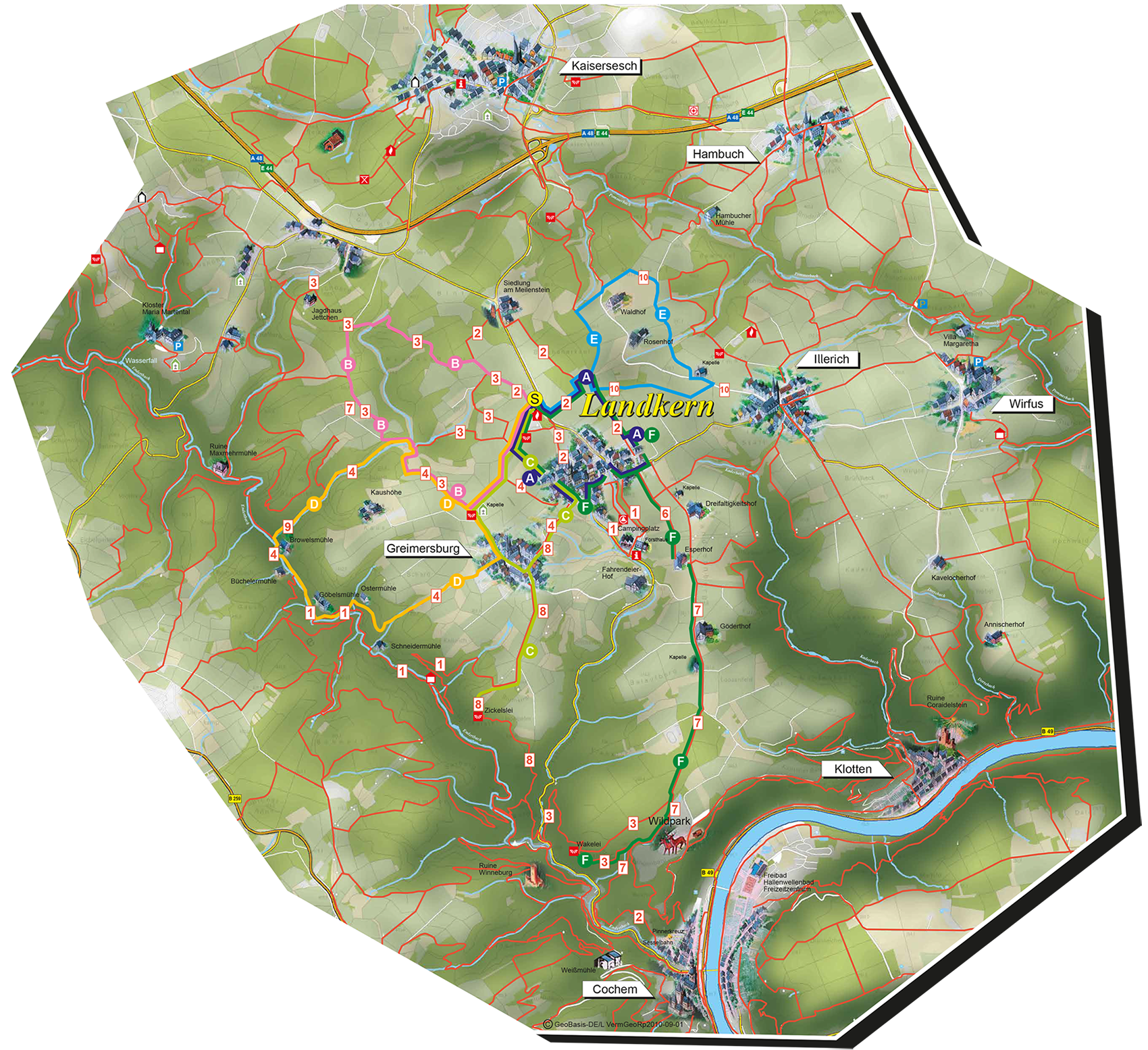Wanderkarte rund um Landkern
